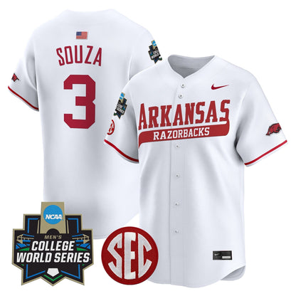 Men's Arkansas Razorbacks 2025 World Series Vapor Premier Limited Jersey - All Stitched