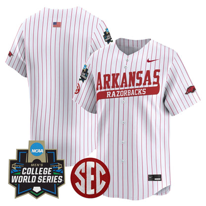 Men's Arkansas Razorbacks 2025 World Series Vapor Premier Limited Jersey - All Stitched