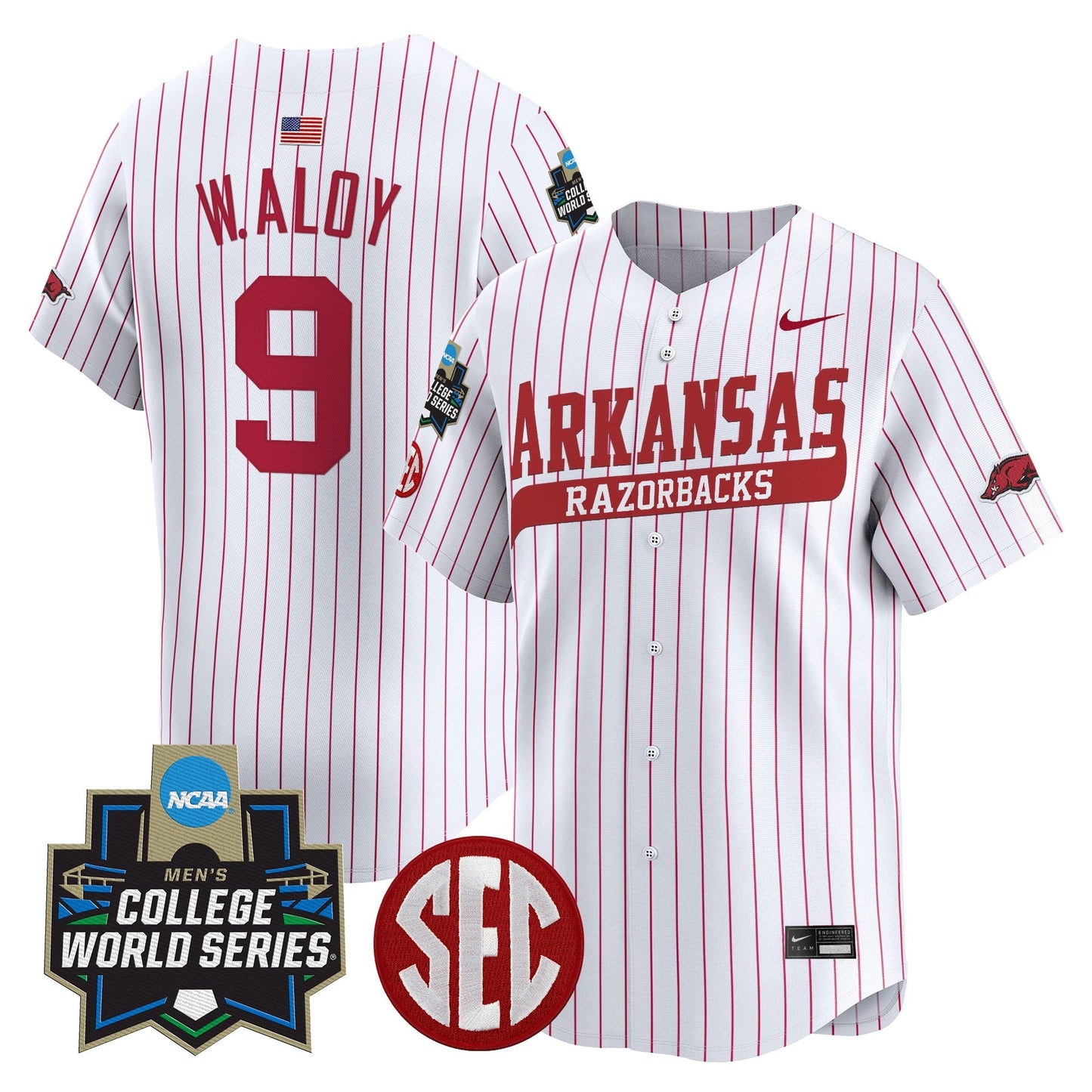 Men's Arkansas Razorbacks 2025 World Series Vapor Premier Limited Jersey - All Stitched
