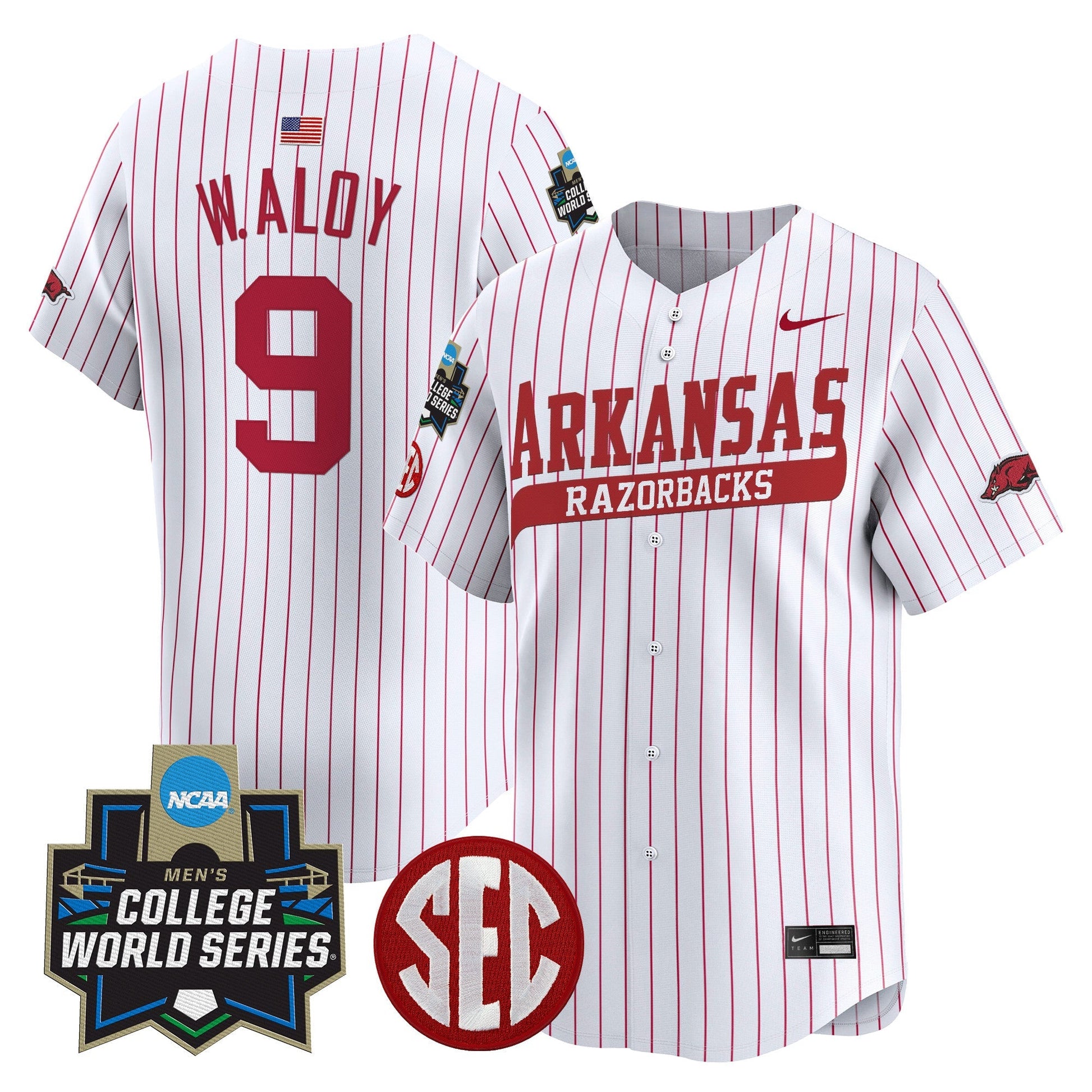 Men's Arkansas Razorbacks 2025 World Series Vapor Premier Limited Jersey - All Stitched