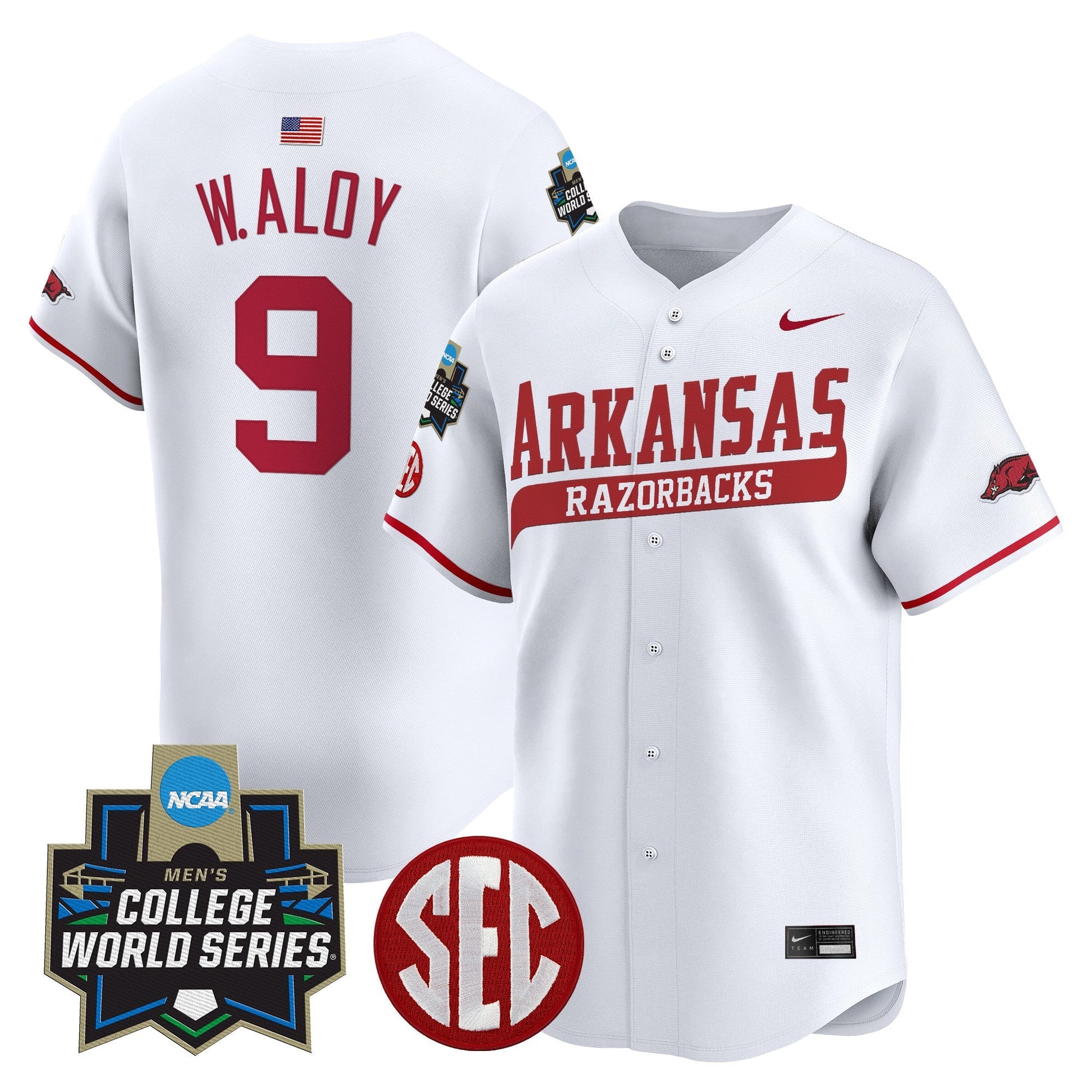 Men's Arkansas Razorbacks 2025 World Series Vapor Premier Limited Jersey - All Stitched