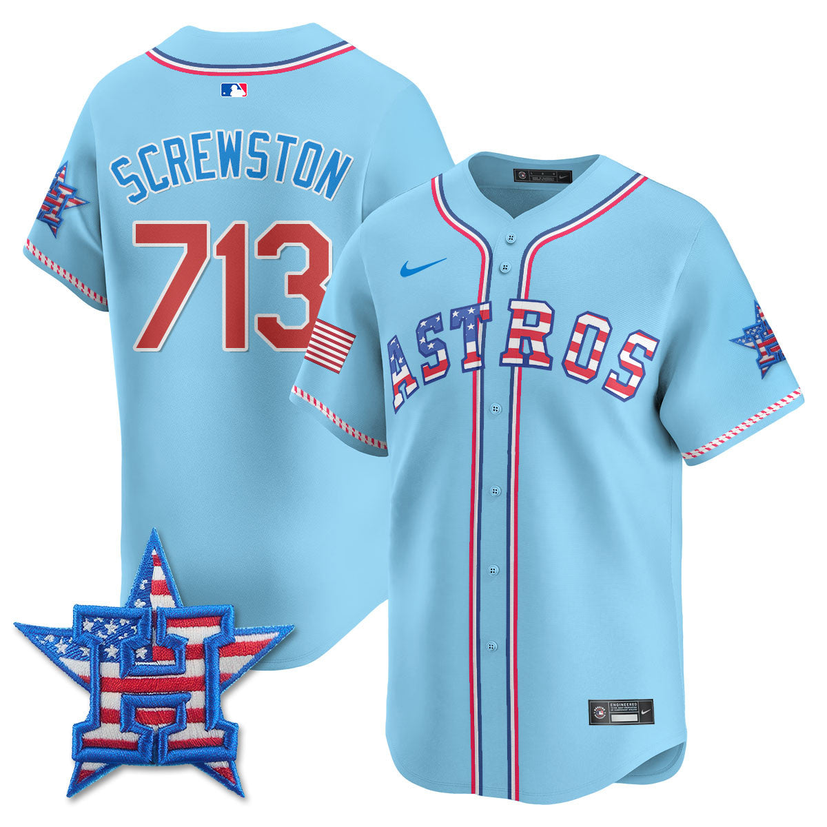 Men's Houston Astros 2025 Fourth of July Jersey - All Stitched