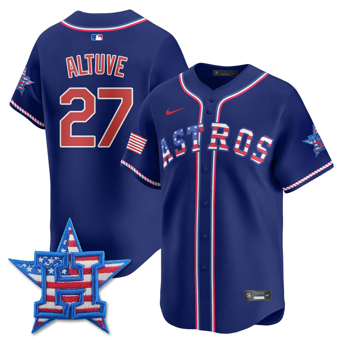 Men's Houston Astros 2025 Fourth of July Jersey - All Stitched