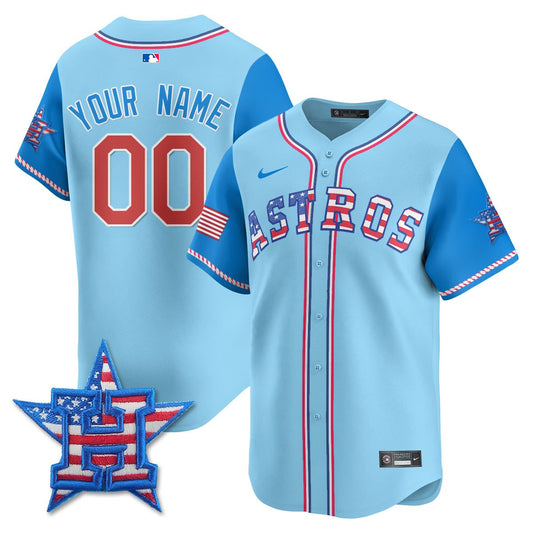 Custom Houston Astros 2025 Fourth of July Jersey - All Stitched