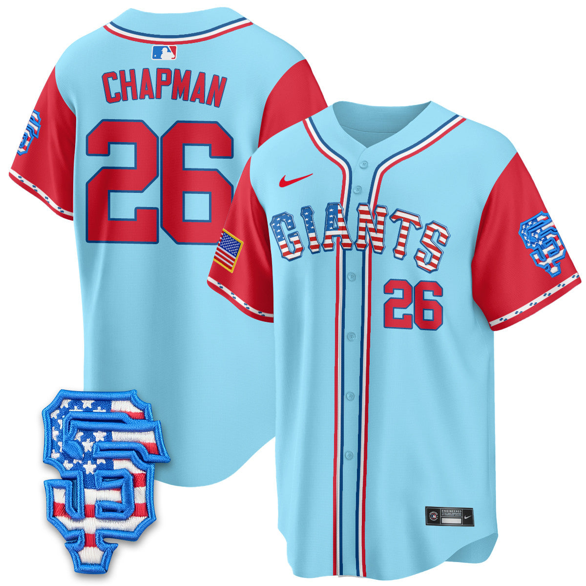 Men's San Francisco Giants 2025 Fourth of July Jersey - All Stitched