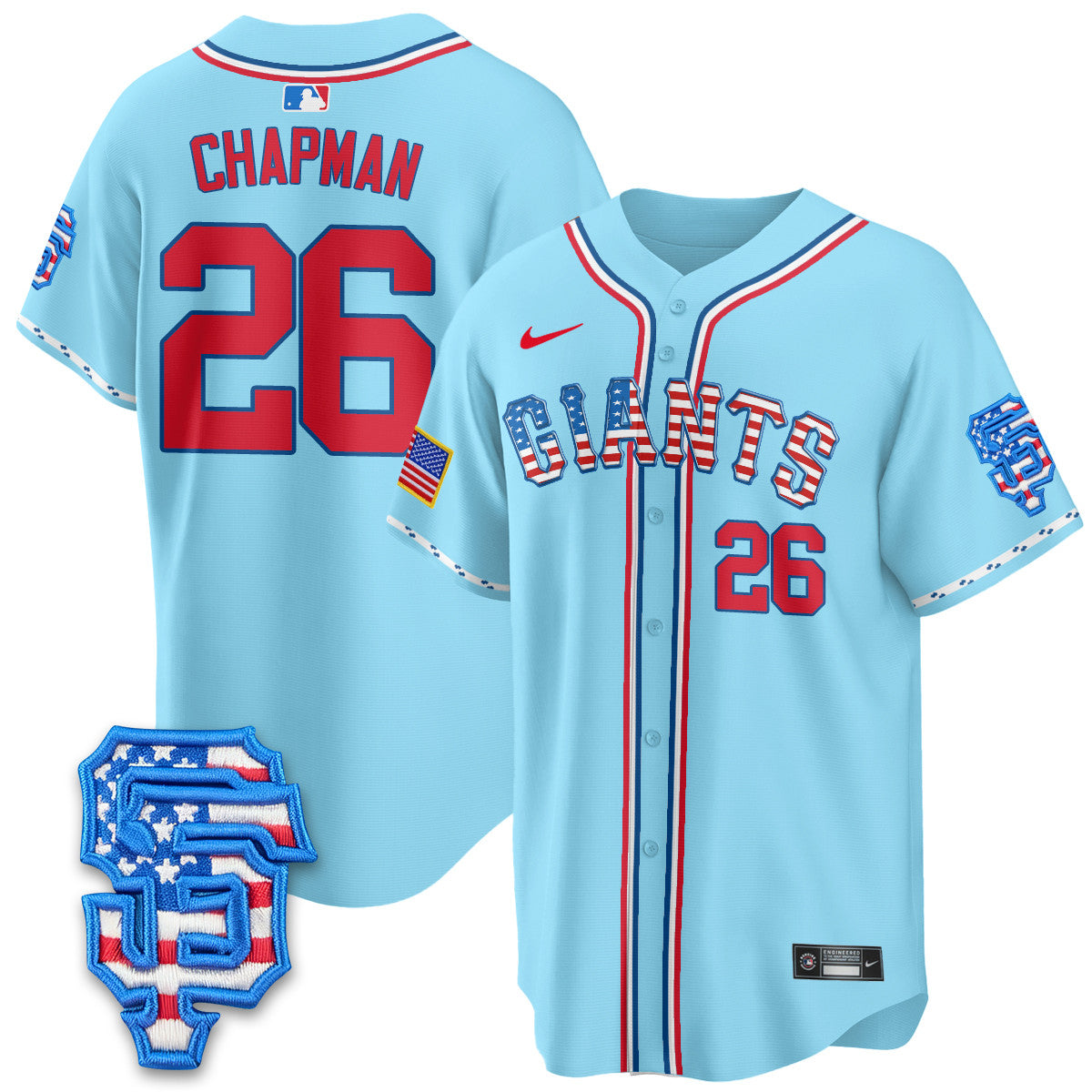 Men's San Francisco Giants 2025 Fourth of July Jersey - All Stitched