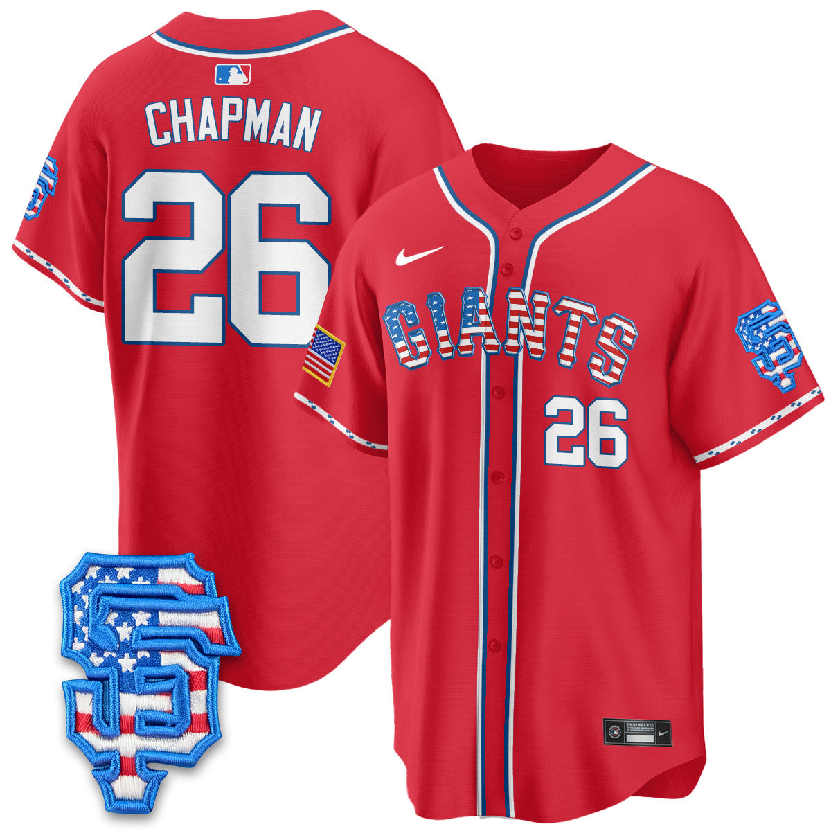 Men's San Francisco Giants 2025 Fourth of July Jersey - All Stitched