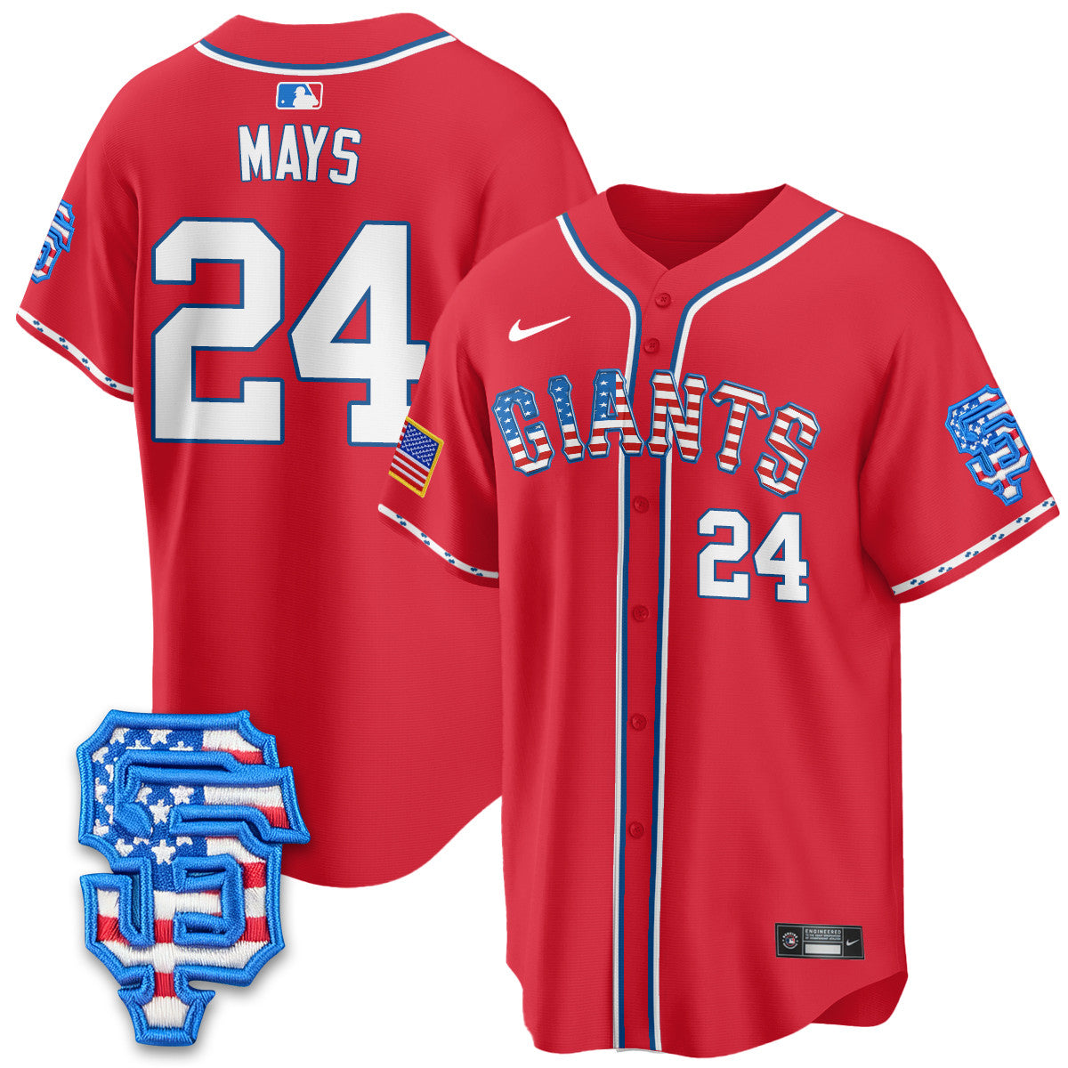 Men's San Francisco Giants 2025 Fourth of July Jersey - All Stitched