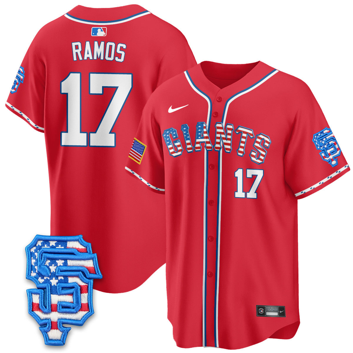 Men's San Francisco Giants 2025 Fourth of July Jersey - All Stitched