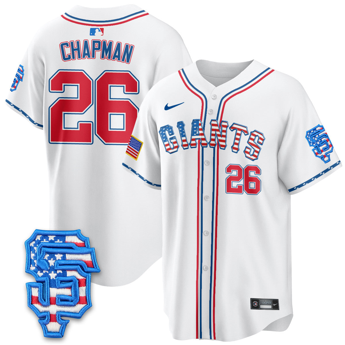 Men's San Francisco Giants 2025 Fourth of July Jersey - All Stitched