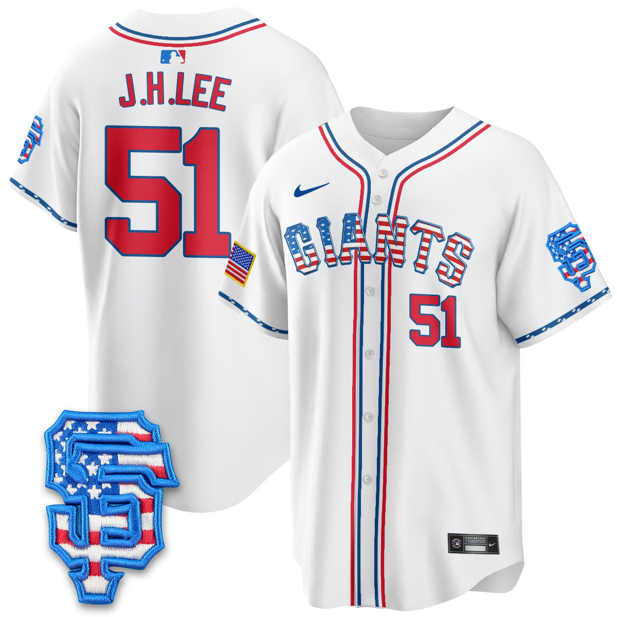 Men's San Francisco Giants 2025 Fourth of July Jersey - All Stitched