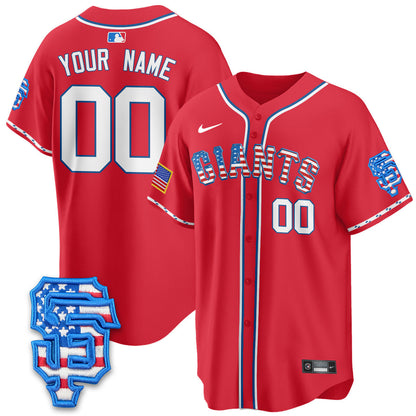 Custom San Francisco Giants 2025 Fourth of July Jersey - All Stitched