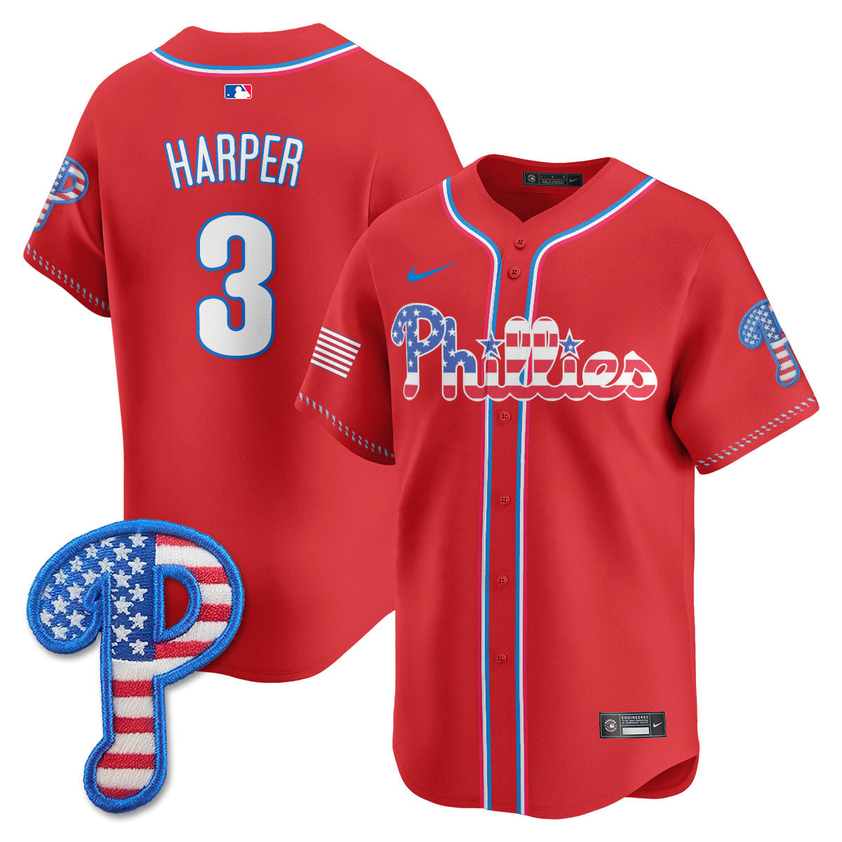Men's Philadelphia Phillies 2025 Fourth of July Jersey - All Stitched