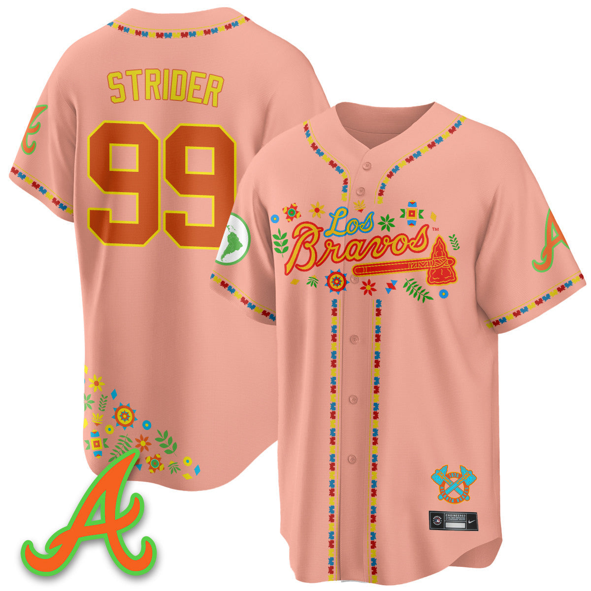 Men's Atlanta Braves 2025 "Los Bravos" Jersey - All Stitched