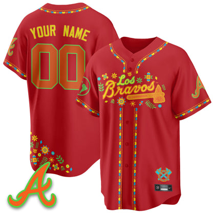 Custom Atlanta Braves 2025 "Los Bravos" Jersey - All Stitched