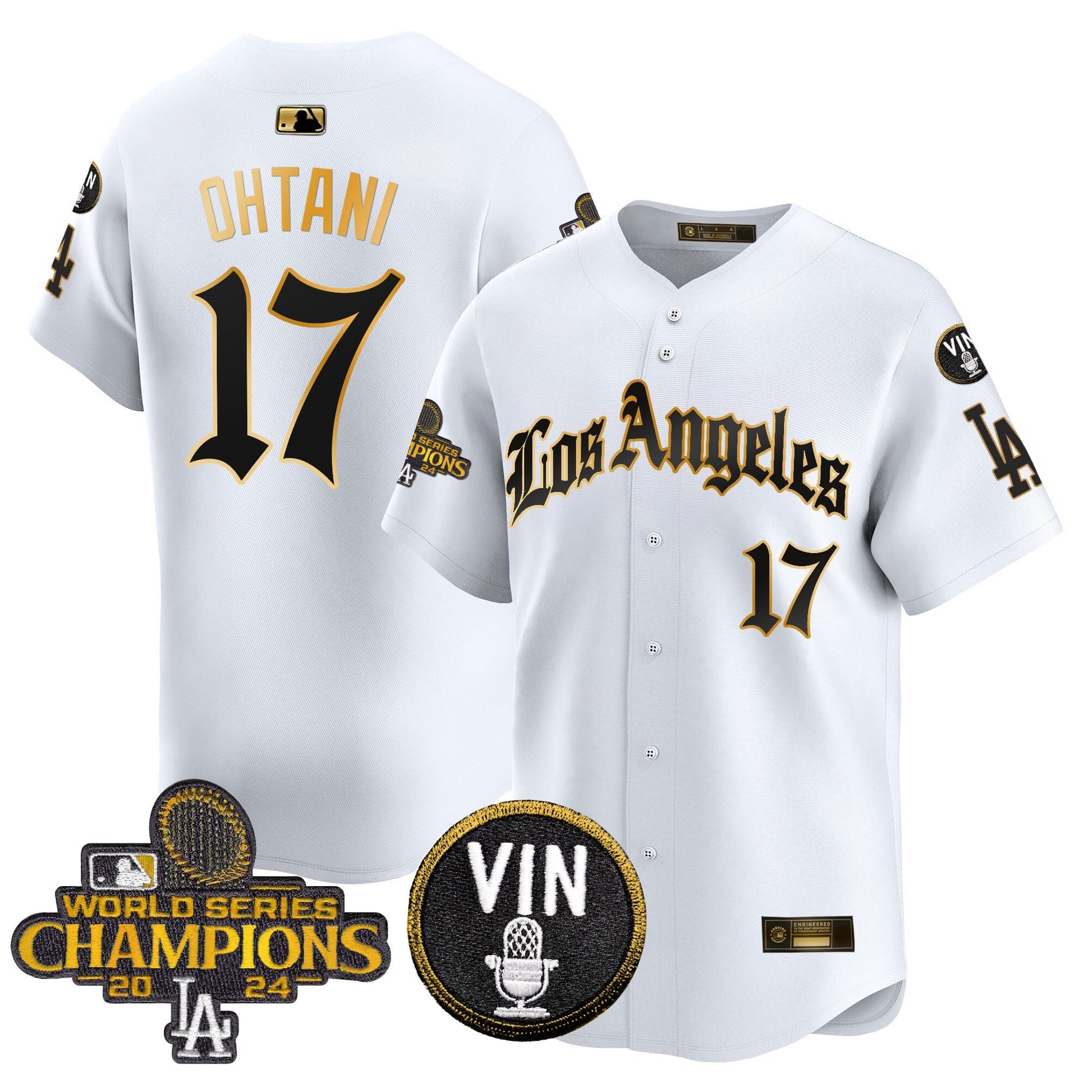 Men's Dodgers 2025 LA Gothic Style Gold Vapor Premier Limited Jersey - All Stitched