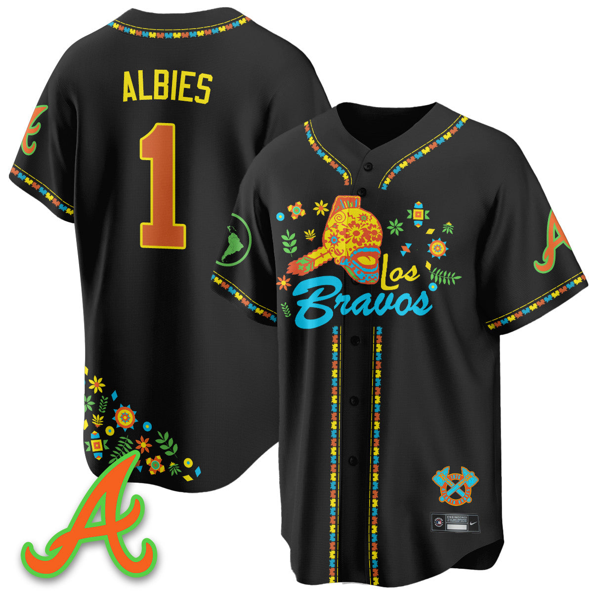 Men's Atlanta Braves 2025 "Los Bravos" Jersey V2 - All Stitched