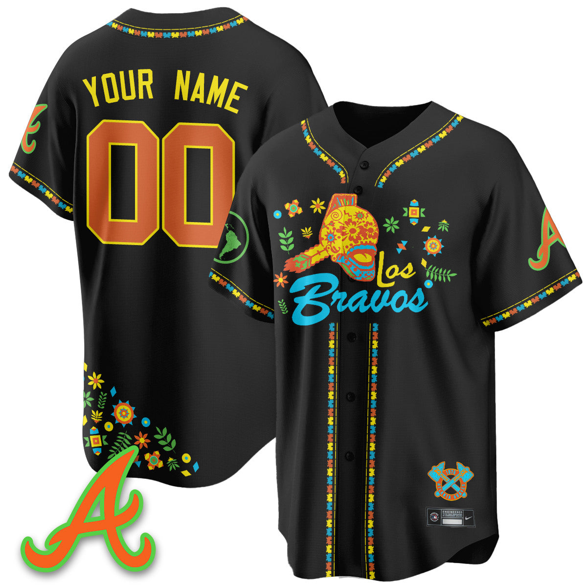 Men's Atlanta Braves 2025 "Los Bravos" Jersey V2 - All Stitched