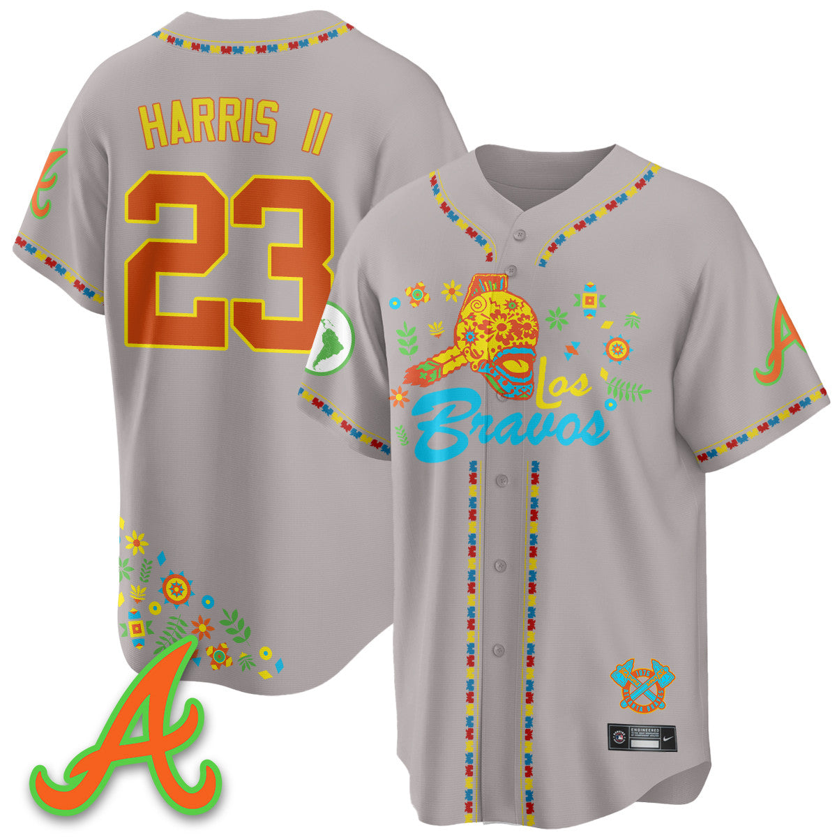 Men's Atlanta Braves 2025 "Los Bravos" Jersey V2 - All Stitched