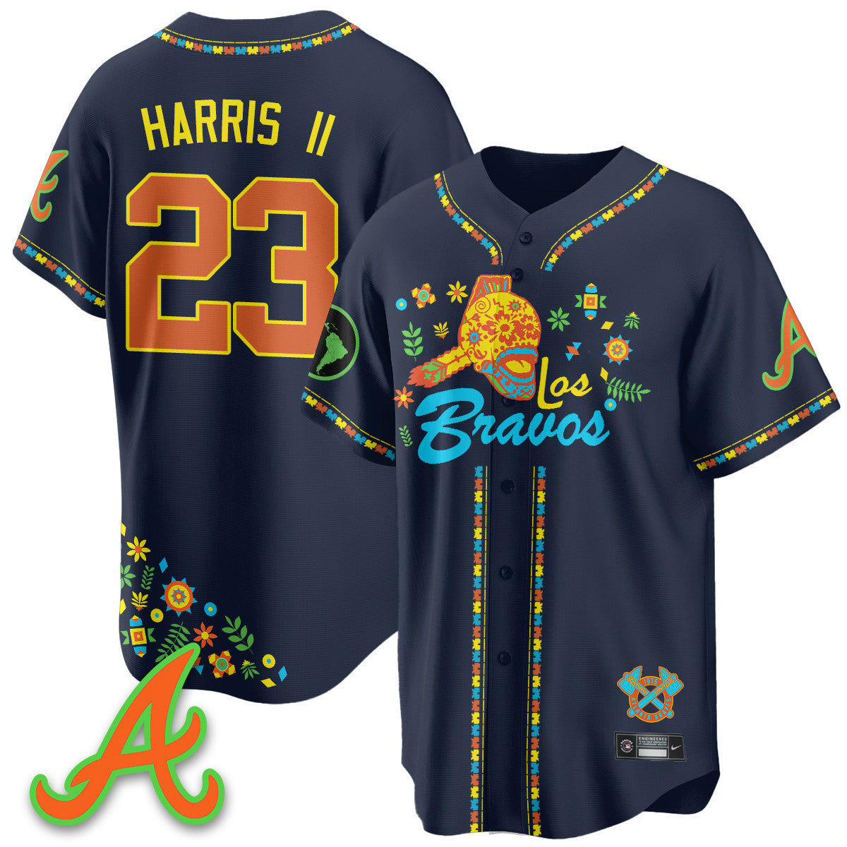 Men's Atlanta Braves 2025 "Los Bravos" Jersey V2 - All Stitched