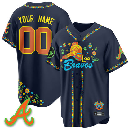 Men's Atlanta Braves 2025 "Los Bravos" Jersey V2 - All Stitched