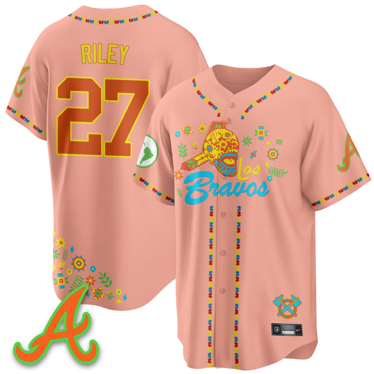 Men's Atlanta Braves 2025 "Los Bravos" Jersey V2 - All Stitched