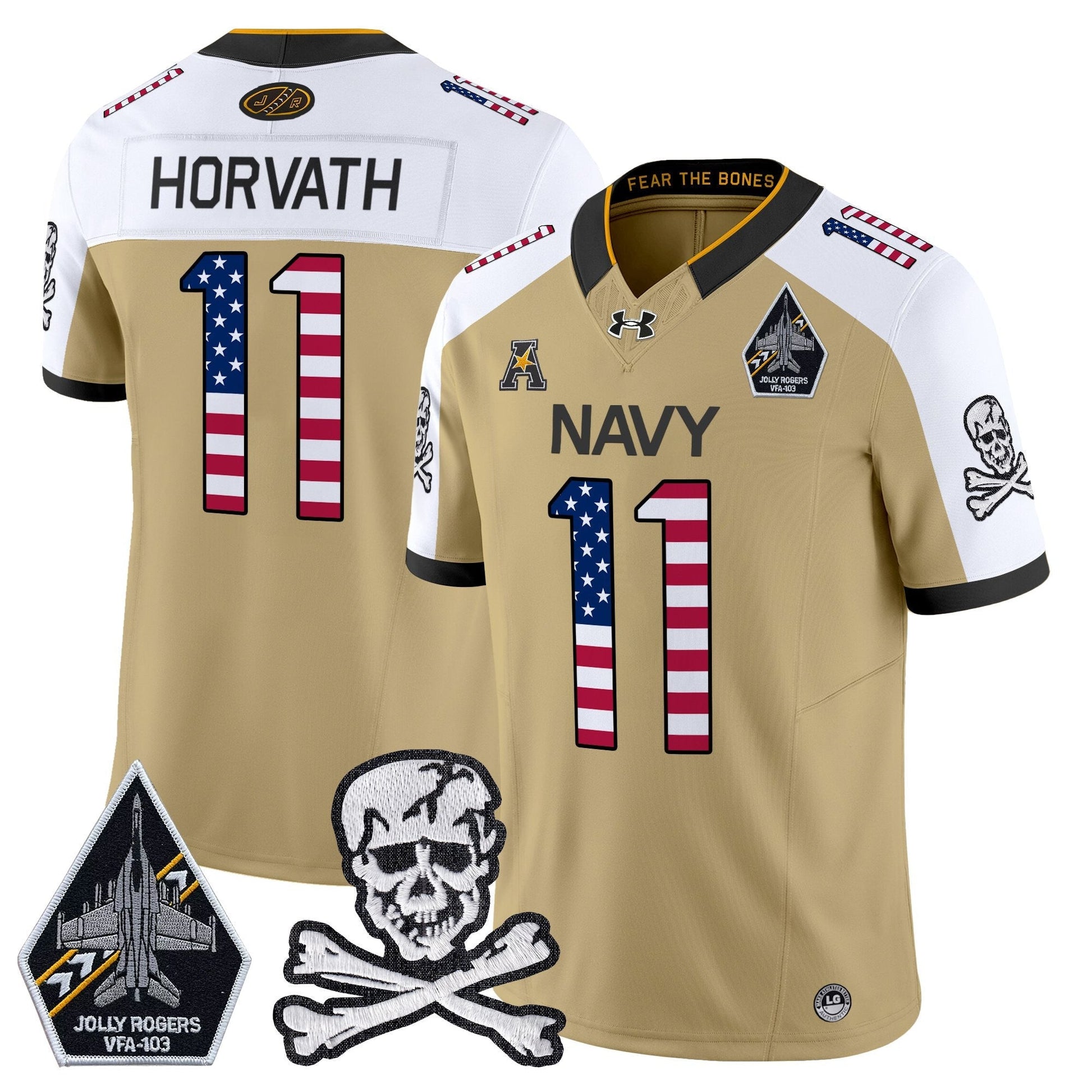 Men's Navy Midshipmen 2025 Independence Day Vapor Limited Jersey V2 - All Stitched