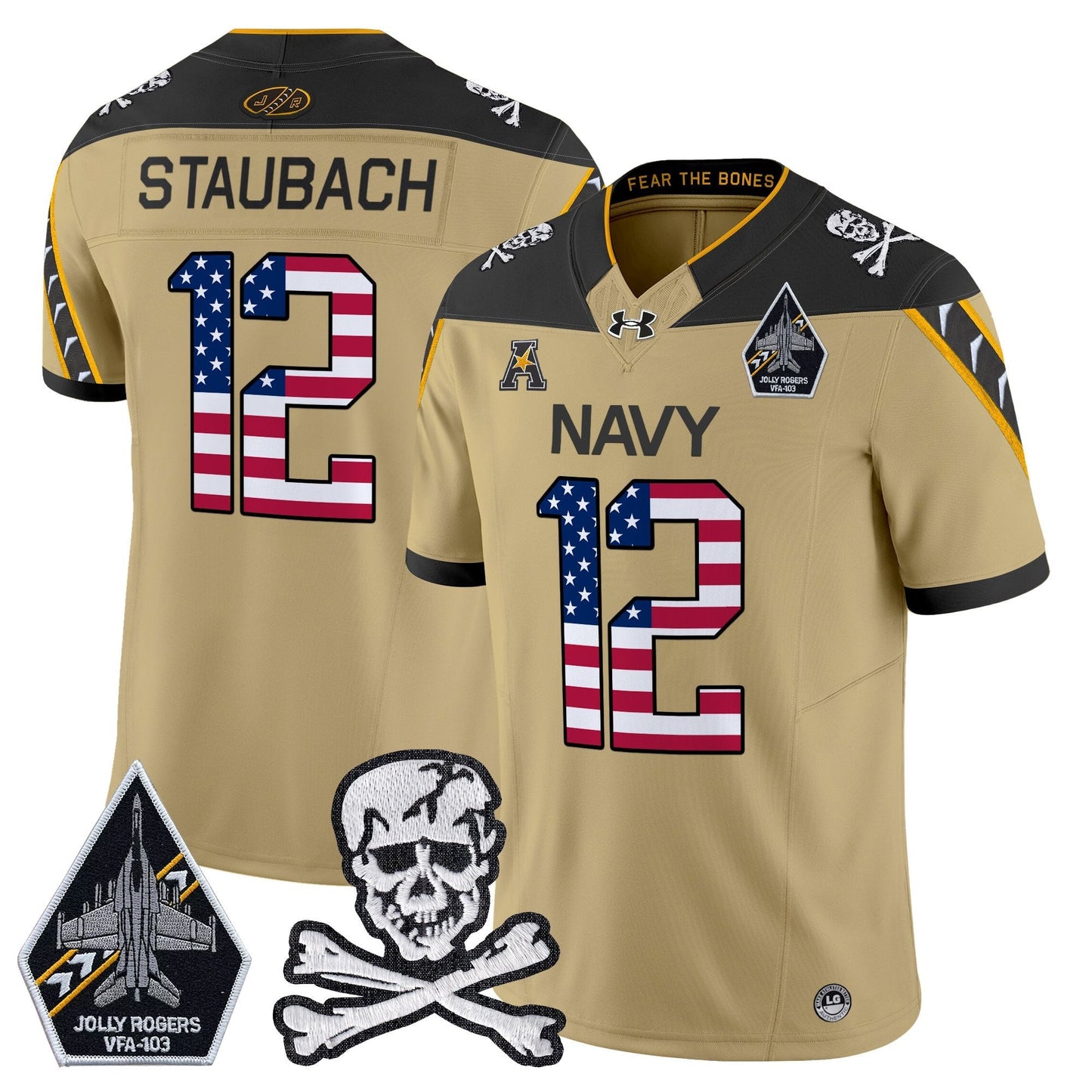 Men's Navy Midshipmen 2025 Independence Day Vapor Limited Jersey V2 - All Stitched