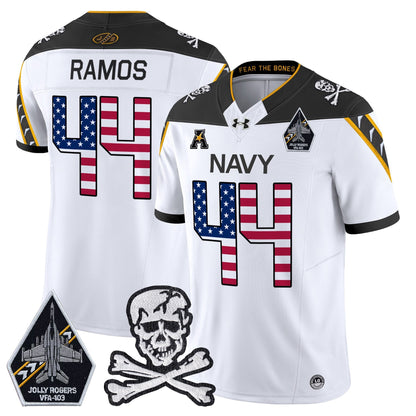 Men's Navy Midshipmen 2025 Independence Day Vapor Limited Jersey V2 - All Stitched