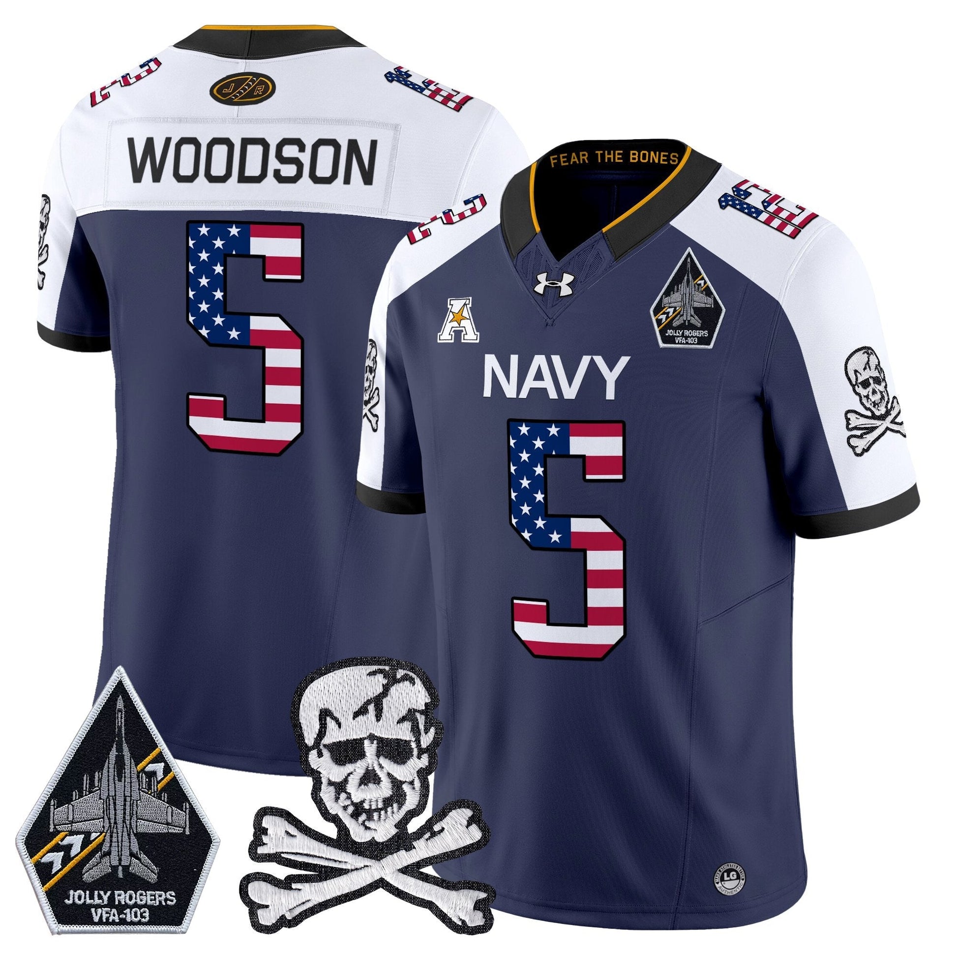 Men's Navy Midshipmen 2025 Independence Day Vapor Limited Jersey V2 - All Stitched