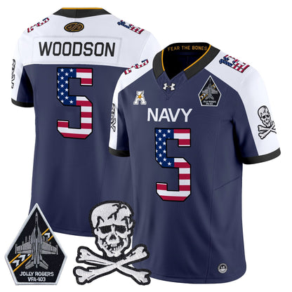 Men's Navy Midshipmen 2025 Independence Day Vapor Limited Jersey V2 - All Stitched