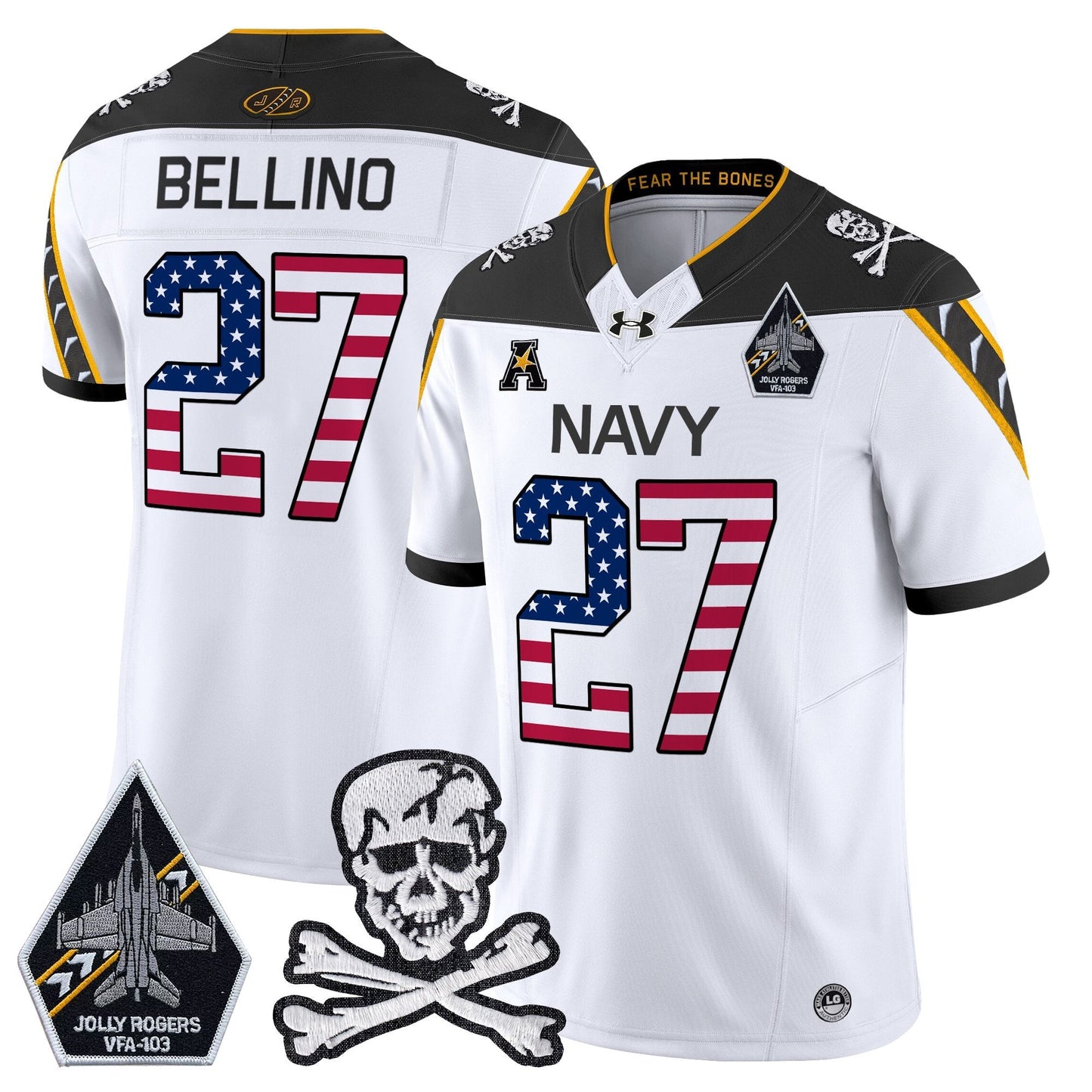Men's Navy Midshipmen 2025 Independence Day Vapor Limited Jersey V2 - All Stitched