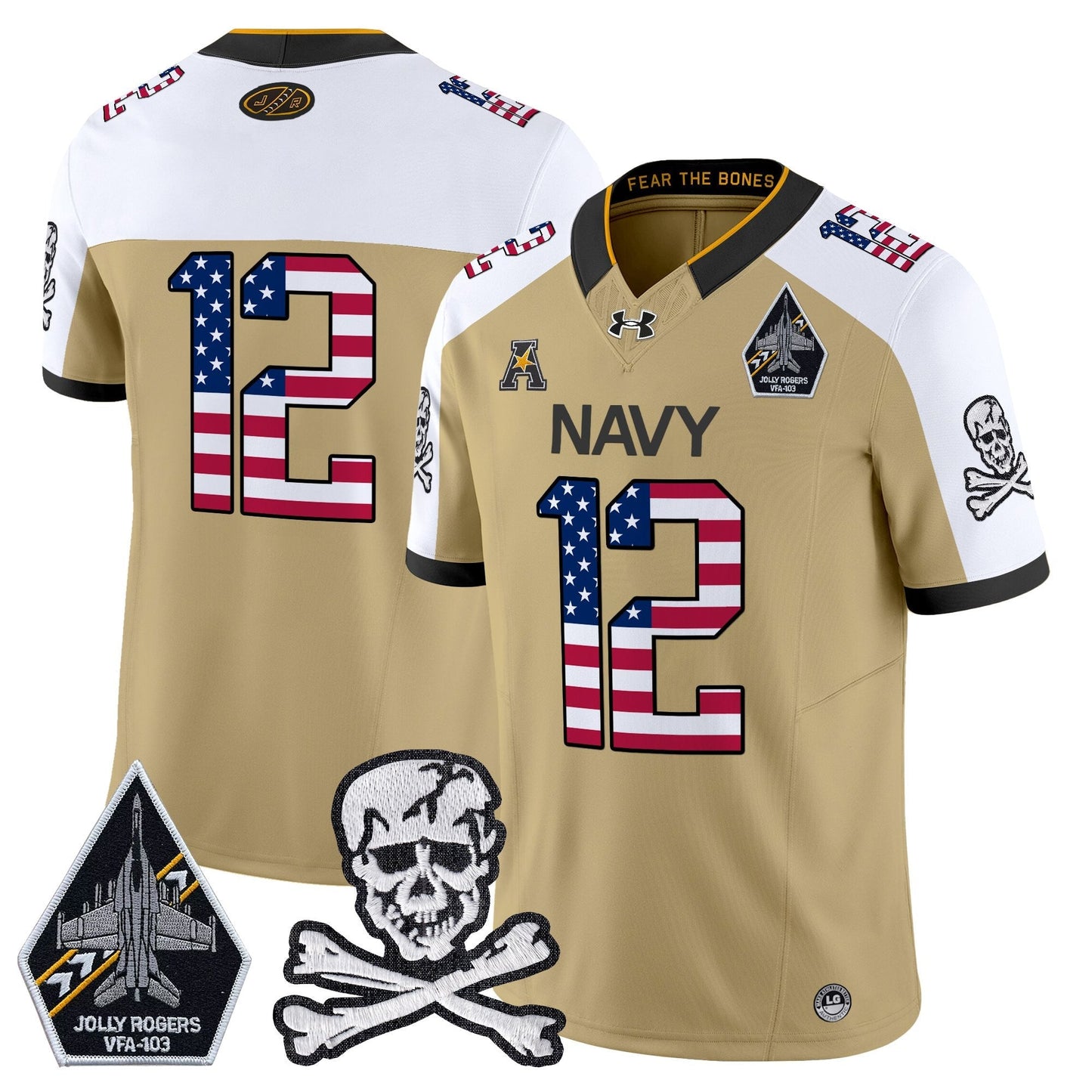 Men's Navy Midshipmen 2025 Independence Day Vapor Limited Jersey V2 - All Stitched