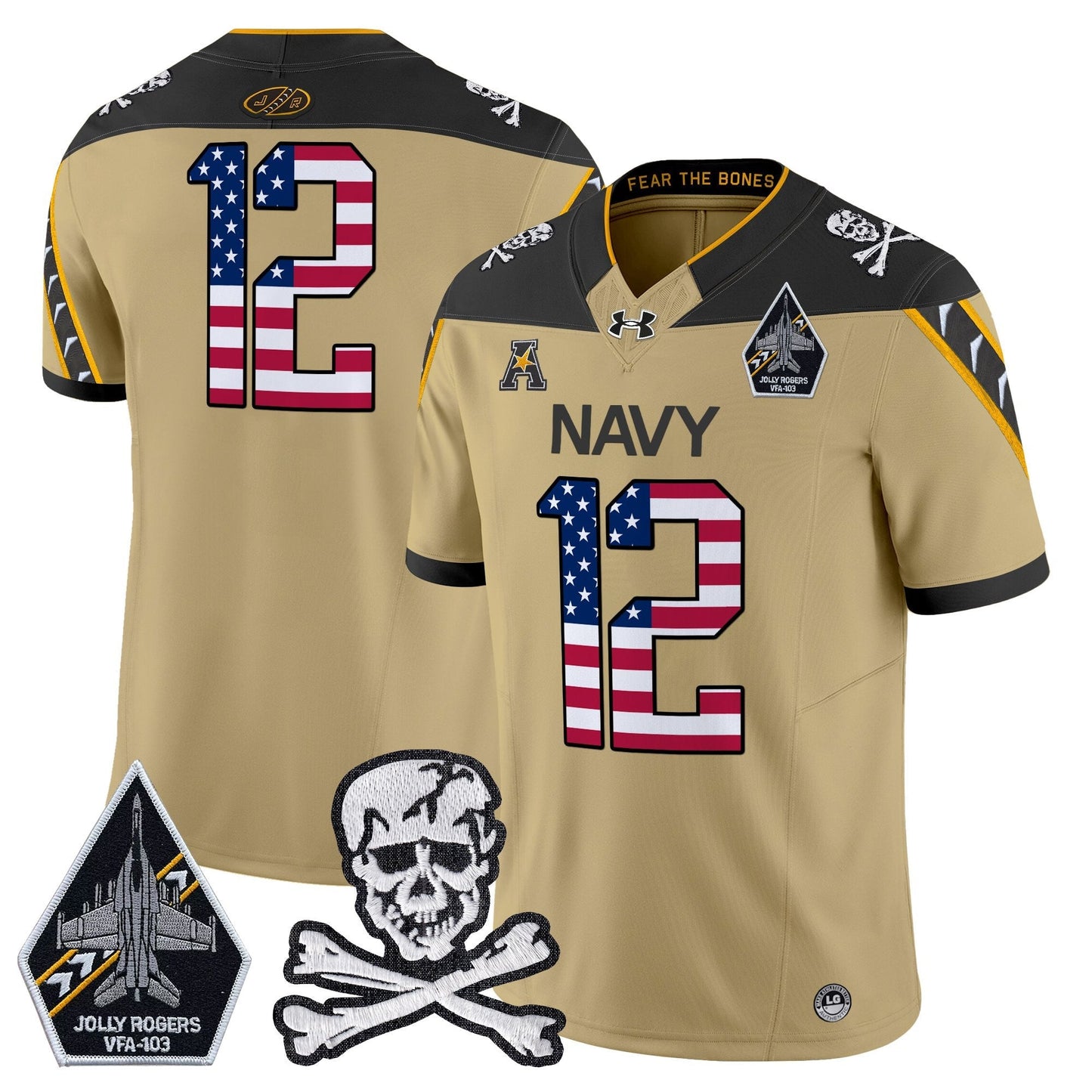 Men's Navy Midshipmen 2025 Independence Day Vapor Limited Jersey V2 - All Stitched