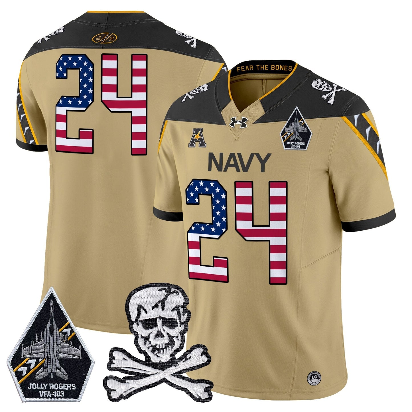 Men's Navy Midshipmen 2025 Independence Day Vapor Limited Jersey V2 - All Stitched