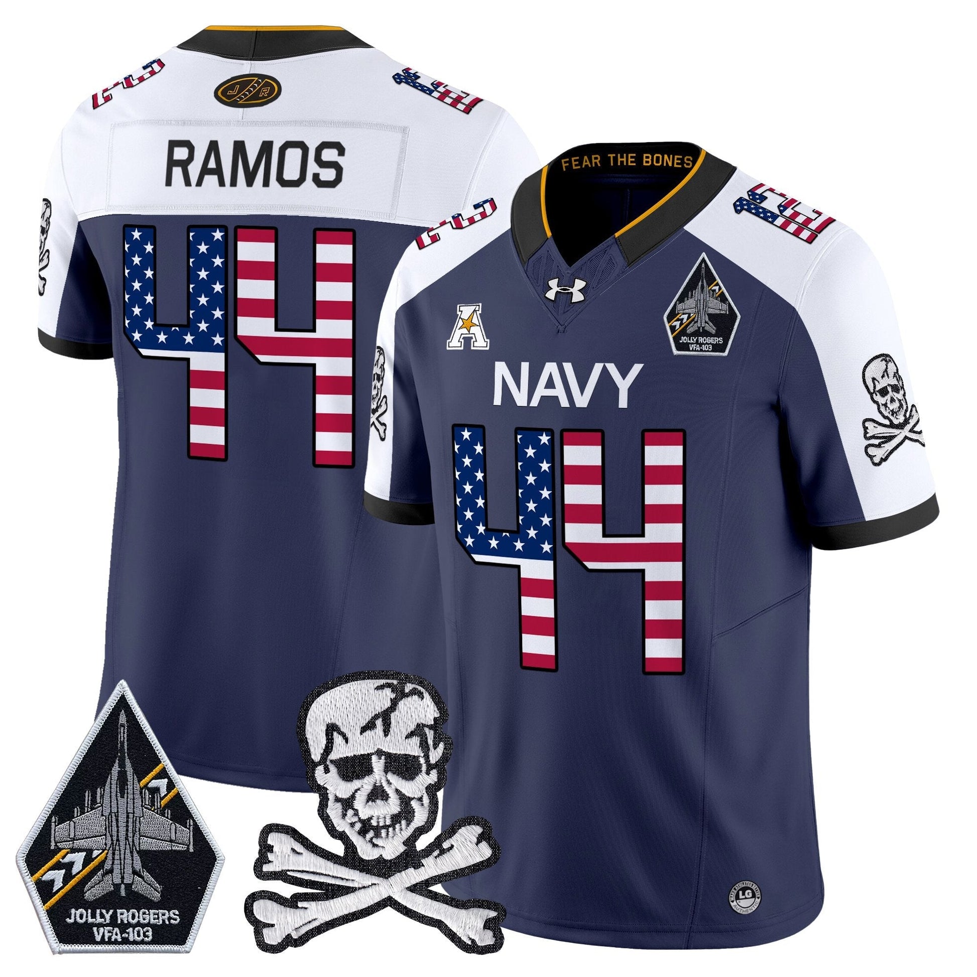 Men's Navy Midshipmen 2025 Independence Day Vapor Limited Jersey V2 - All Stitched