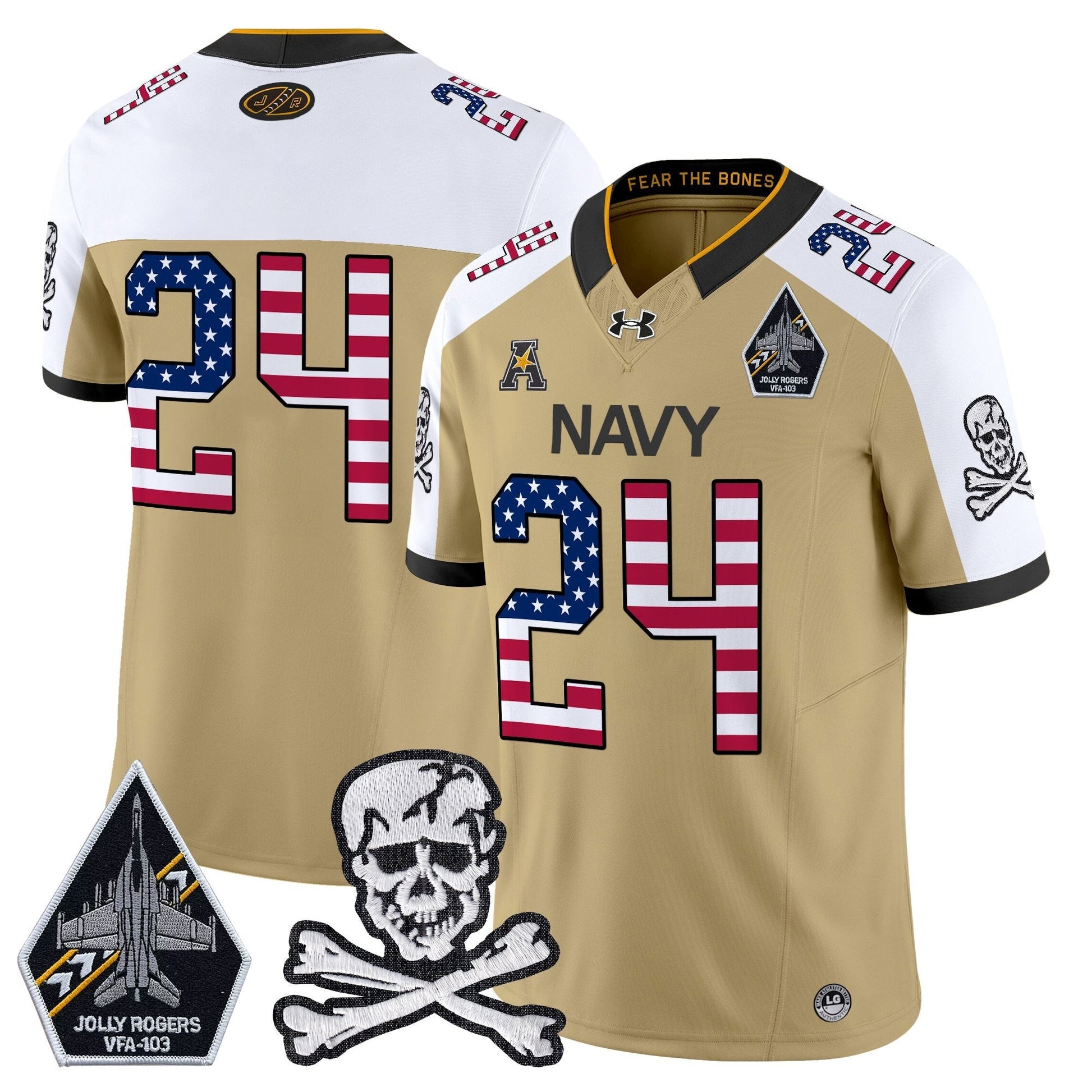 Men's Navy Midshipmen 2025 Independence Day Vapor Limited Jersey V2 - All Stitched