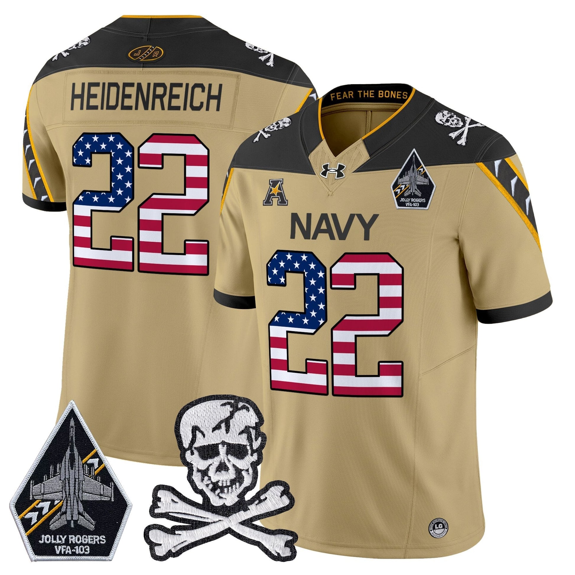 Men's Navy Midshipmen 2025 Independence Day Vapor Limited Jersey V2 - All Stitched