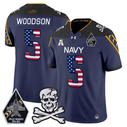 Men's Navy Midshipmen 2025 Independence Day Vapor Limited Jersey V2 - All Stitched