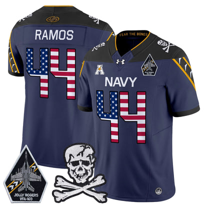 Men's Navy Midshipmen 2025 Independence Day Vapor Limited Jersey V2 - All Stitched