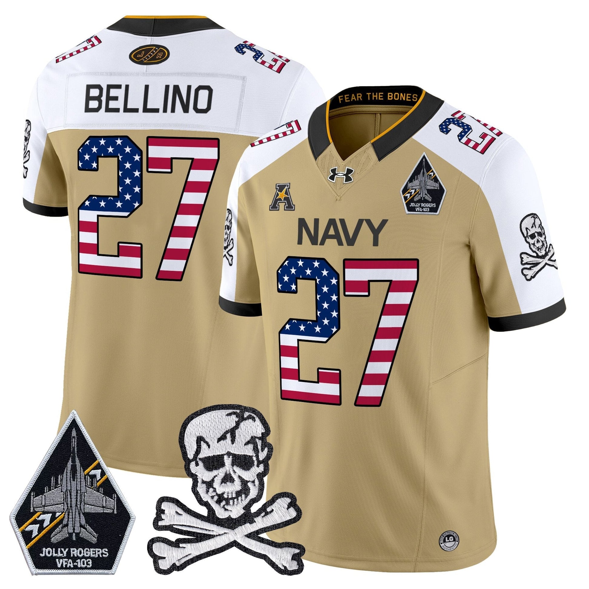 Men's Navy Midshipmen 2025 Independence Day Vapor Limited Jersey V2 - All Stitched