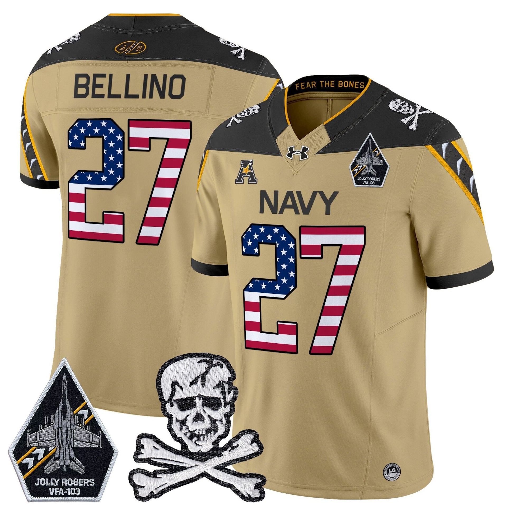 Men's Navy Midshipmen 2025 Independence Day Vapor Limited Jersey V2 - All Stitched