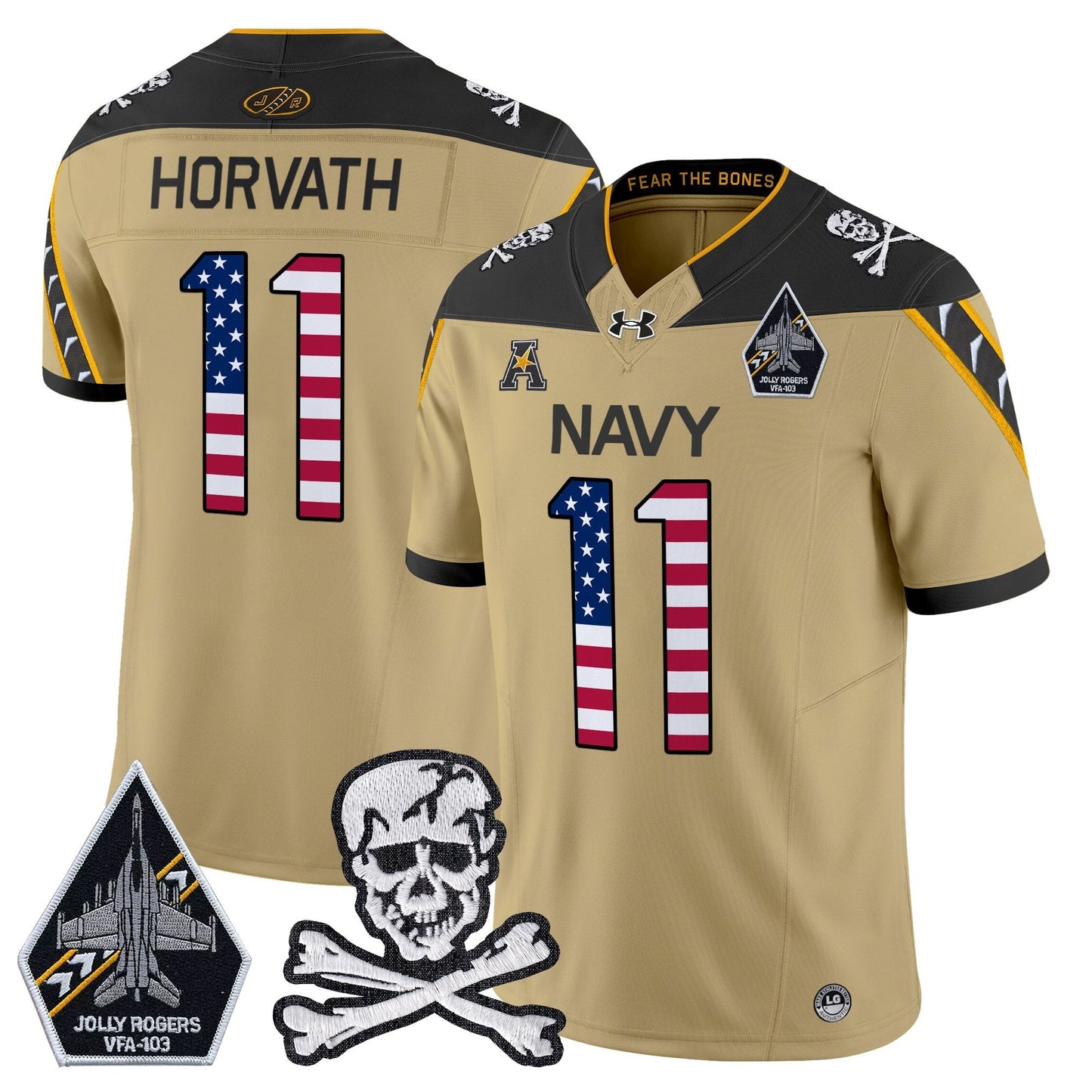 Men's Navy Midshipmen 2025 Independence Day Vapor Limited Jersey V2 - All Stitched