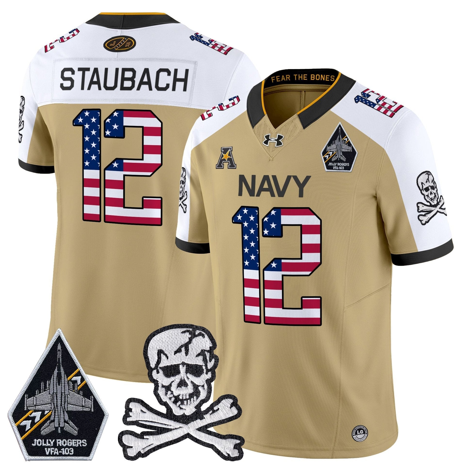 Men's Navy Midshipmen 2025 Independence Day Vapor Limited Jersey V2 - All Stitched