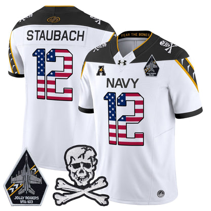 Men's Navy Midshipmen 2025 Independence Day Vapor Limited Jersey V2 - All Stitched