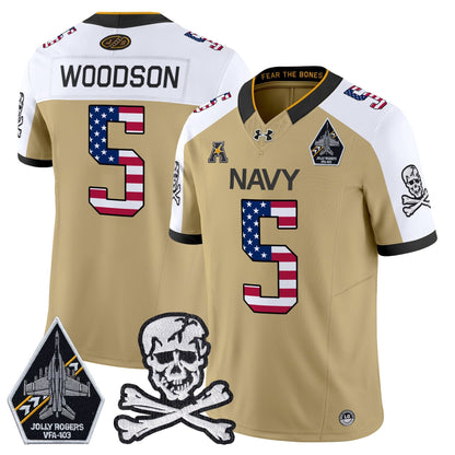 Men's Navy Midshipmen 2025 Independence Day Vapor Limited Jersey V2 - All Stitched