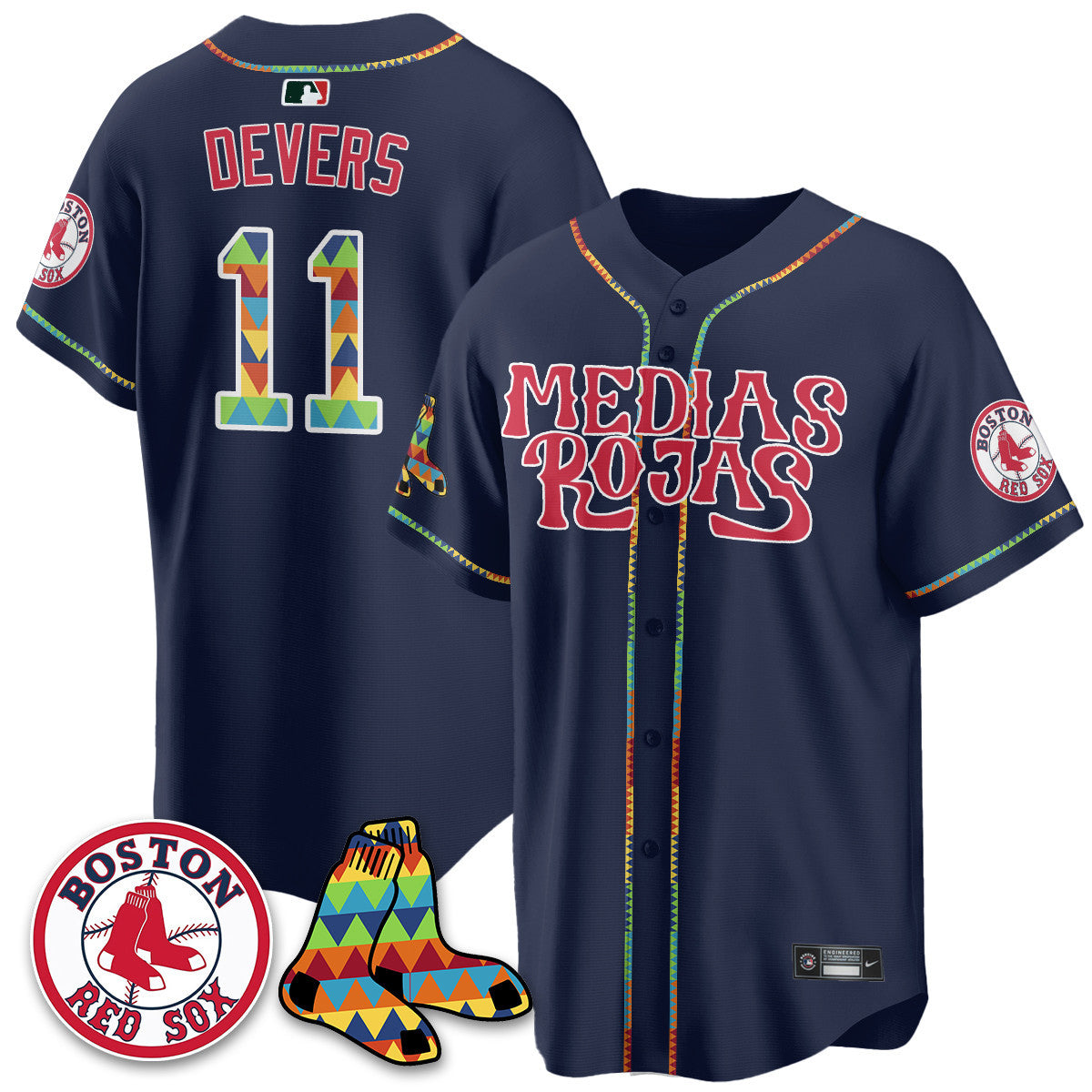 Men's Boston Red Sox "Medias Rojas" Limited Jersey - All Stitched