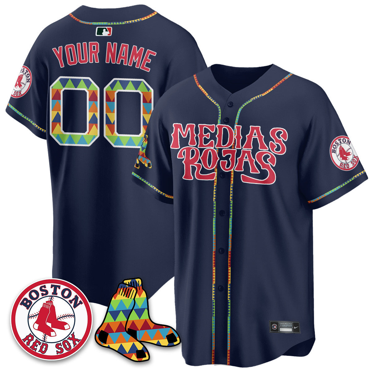 Men's Boston Red Sox "Medias Rojas" Limited Jersey - All Stitched