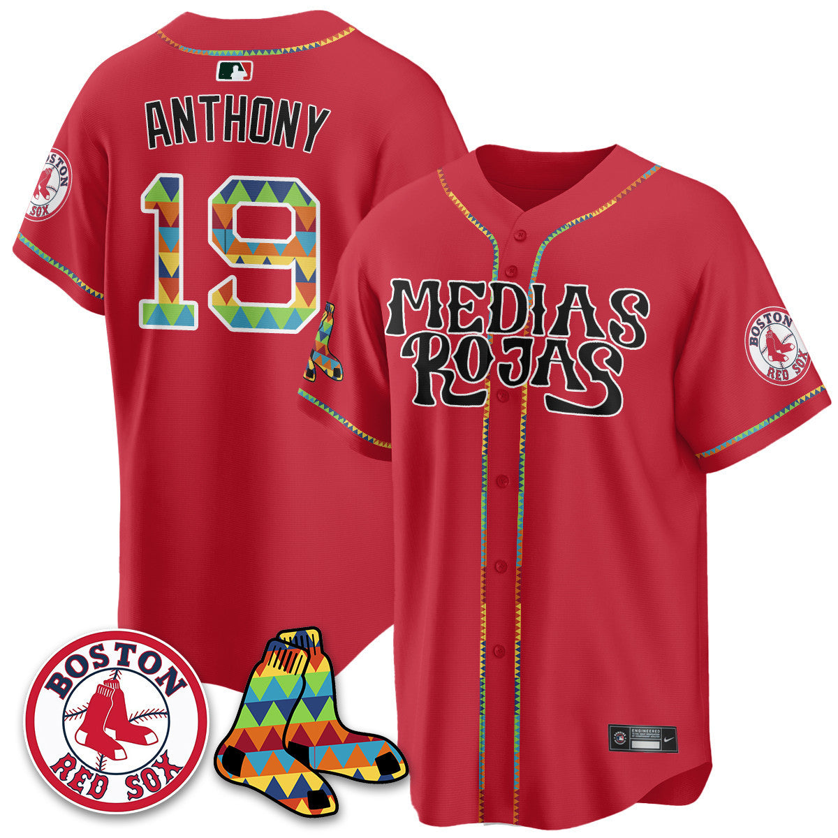 Men's Boston Red Sox "Medias Rojas" Limited Jersey - All Stitched