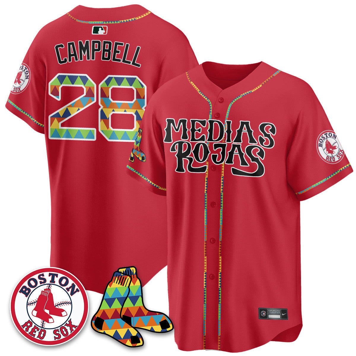 Men's Boston Red Sox "Medias Rojas" Limited Jersey - All Stitched